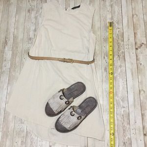 New halston linen dress tan size 0
